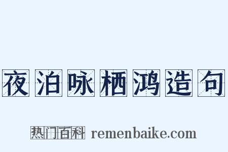 夜泊咏栖鸿造句是什么意思的图片
